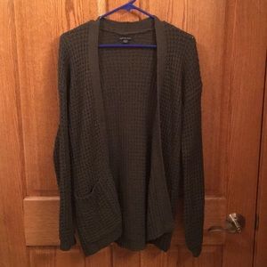 Olive green knitted cardigan